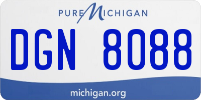 MI license plate DGN8088