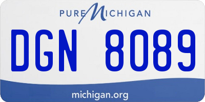 MI license plate DGN8089