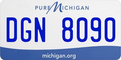 MI license plate DGN8090