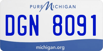 MI license plate DGN8091