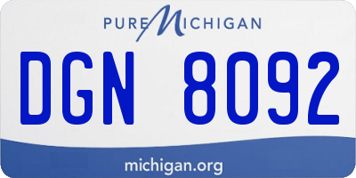 MI license plate DGN8092
