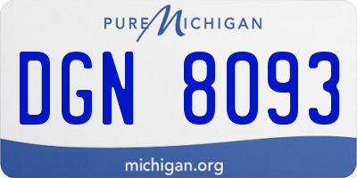 MI license plate DGN8093