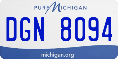 MI license plate DGN8094