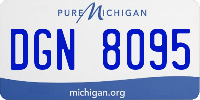 MI license plate DGN8095