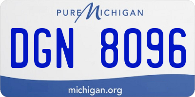 MI license plate DGN8096