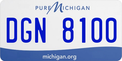 MI license plate DGN8100