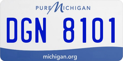 MI license plate DGN8101