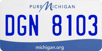 MI license plate DGN8103