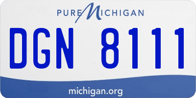 MI license plate DGN8111