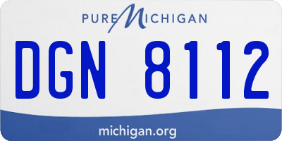 MI license plate DGN8112