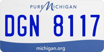 MI license plate DGN8117