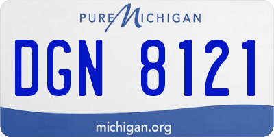 MI license plate DGN8121