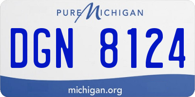 MI license plate DGN8124