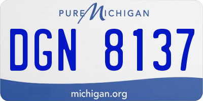 MI license plate DGN8137
