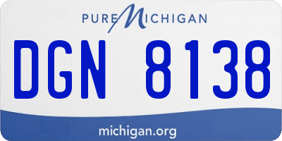 MI license plate DGN8138