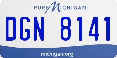 MI license plate DGN8141