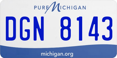 MI license plate DGN8143