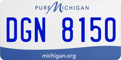 MI license plate DGN8150