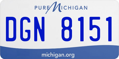 MI license plate DGN8151
