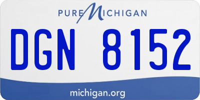 MI license plate DGN8152