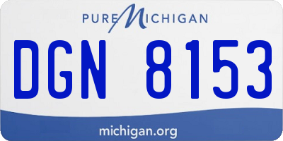 MI license plate DGN8153