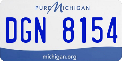 MI license plate DGN8154