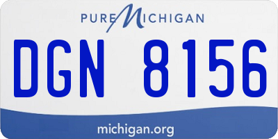 MI license plate DGN8156