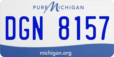 MI license plate DGN8157