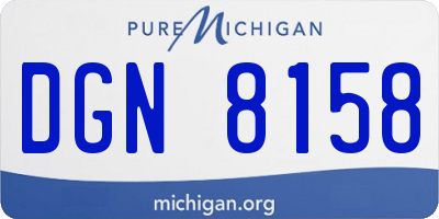 MI license plate DGN8158
