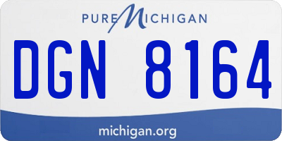 MI license plate DGN8164