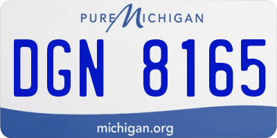 MI license plate DGN8165