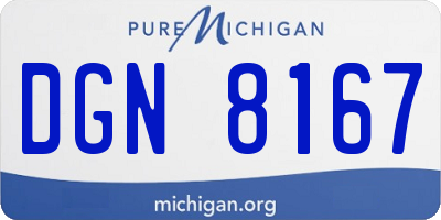 MI license plate DGN8167