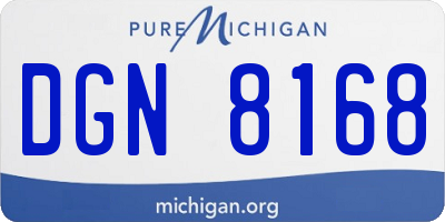 MI license plate DGN8168