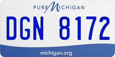 MI license plate DGN8172