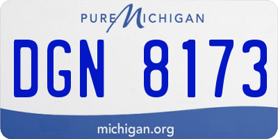 MI license plate DGN8173