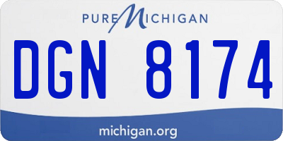 MI license plate DGN8174