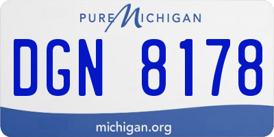 MI license plate DGN8178