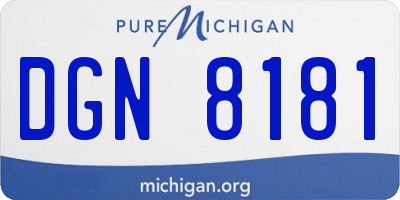 MI license plate DGN8181