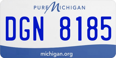 MI license plate DGN8185