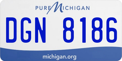 MI license plate DGN8186