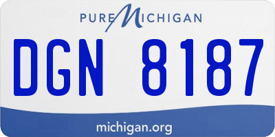 MI license plate DGN8187