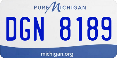 MI license plate DGN8189