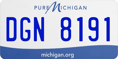 MI license plate DGN8191