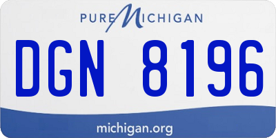 MI license plate DGN8196