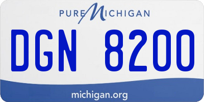 MI license plate DGN8200