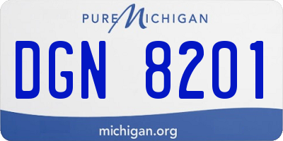 MI license plate DGN8201