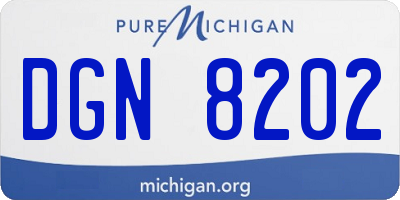 MI license plate DGN8202