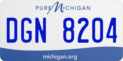 MI license plate DGN8204