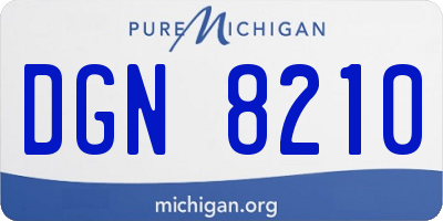 MI license plate DGN8210