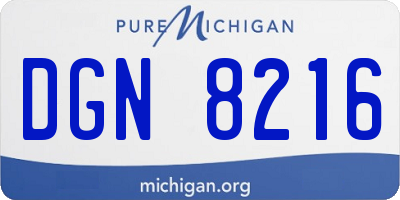 MI license plate DGN8216